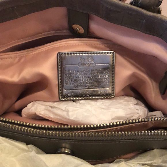 Coach Madison embossed Croc Gray Carryall tote - Picture 2 of 4